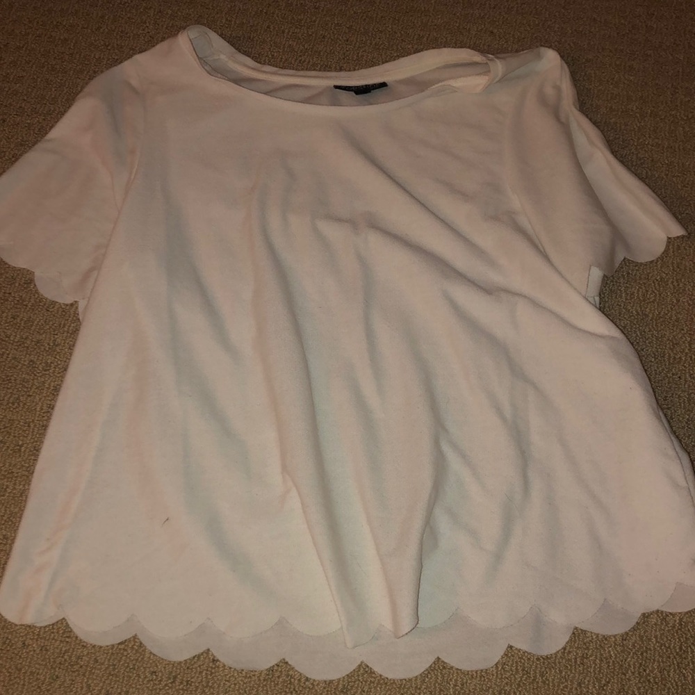 NEVER WORN top shop scalloped shirt